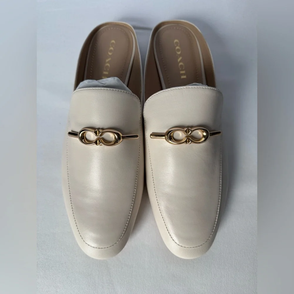 NWT Coach Sienna Slide Sandal Gold/Chalk , not white Size 10B C5770 - Picture 4 of 14